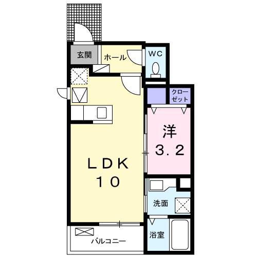 サザンウインド(1LDK/1階)の間取り写真