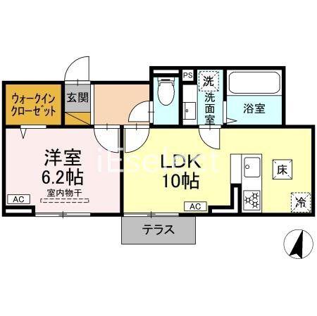 アリエッタ(1LDK/1階)の間取り写真