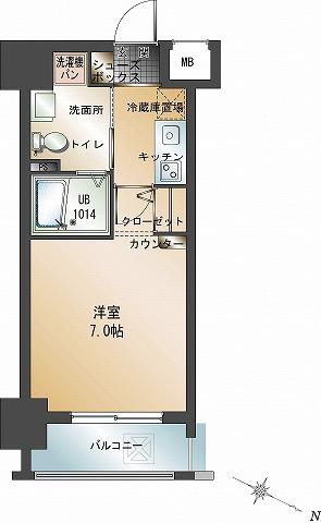 エンクレスト大手門(1K/8階)の間取り写真