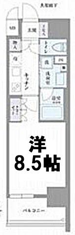 OKBアヴェニール菊井町(1K/11階)の間取り写真