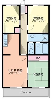 ファインコート黒川(3LDK/4階)の間取り写真