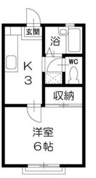 ジェイハウス大久保(1K/1階)の間取り写真