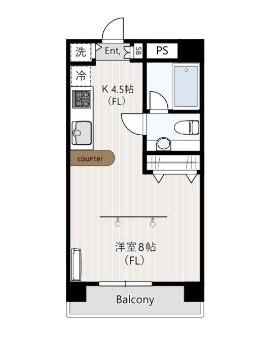 プリマベール(ワンルーム/5階)の間取り写真