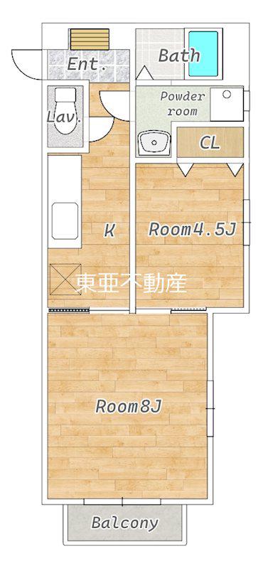 アバンティII(1LDK/2階)の間取り写真