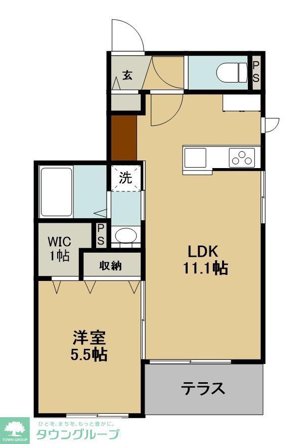 ブランシール青葉台(1LDK/1階)の間取り写真