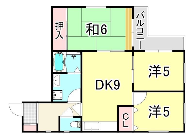 パル21武庫川(3DK/3階)の間取り写真