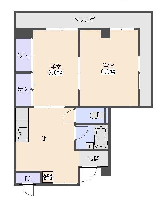 ブレイブマンション(2DK/2階)の間取り写真