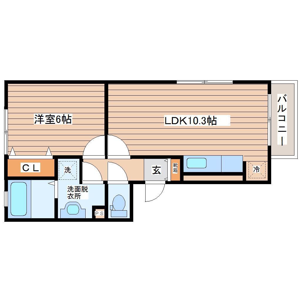 RE・EARTHの杜 もり(1LDK/1階)の間取り写真
