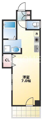 レジェンドール堺筋本町(1K/5階)の間取り写真