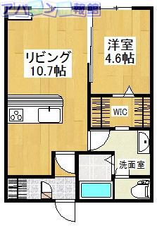 COCOA(1LDK/1階)の間取り写真