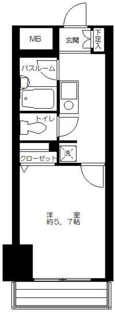 ライオンズプラザ亀戸第2(1K/5階)の間取り写真