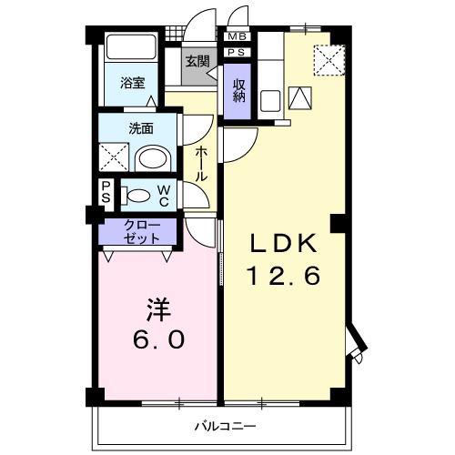フェリーチタ(1LDK/1階)の間取り写真