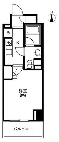 シエル武蔵小杉(1K/6階)の間取り写真
