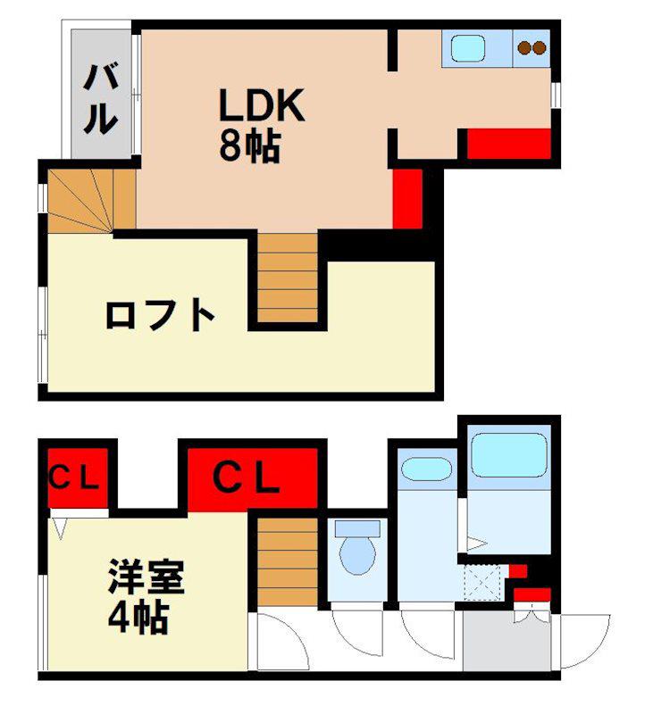 CB都府楼パスク(1LDK/2階)の間取り写真
