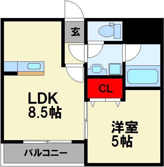 プレアール幸袋(1LDK/2階)の間取り写真