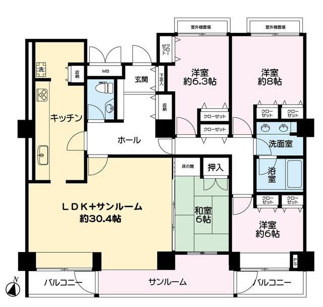 ムラーラ本牧(4LDK/5階)の間取り写真