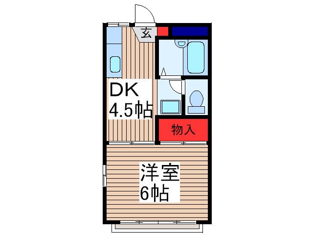 メルロC(1DK/2階)の間取り写真