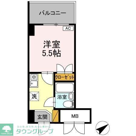 コンフォール小泉(1K/6階)の間取り写真