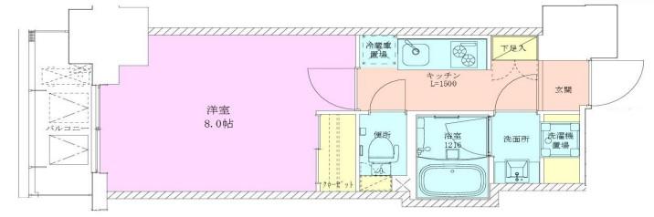 半蔵門レジデンス(1K/11階)の間取り写真