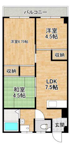 高塚増田ハイツ(3DK/3階)の間取り写真