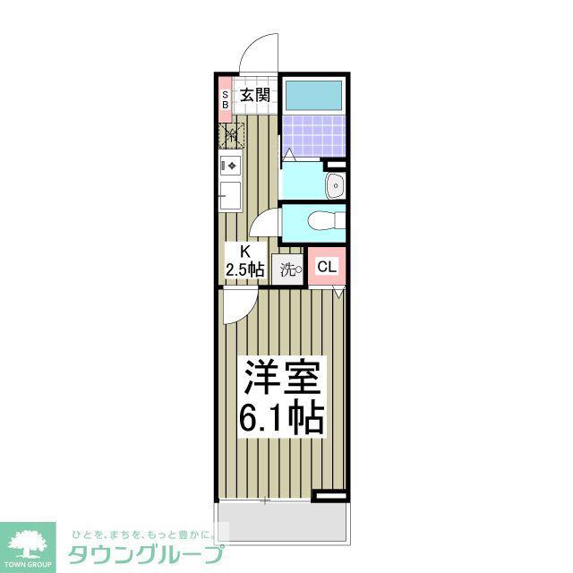 リポス瀬谷B棟(1K/1階)の間取り写真