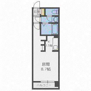 グレイスコート北18条(1K/5階)の間取り写真