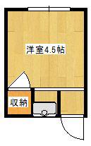 コーポ・有楽1(ワンルーム/2階)の間取り写真