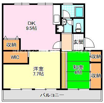 UR金剛団地 133号棟(2DK/4階)の間取り写真