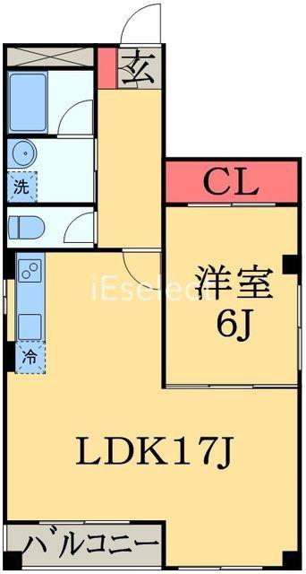 ブルーハーツ院内(1LDK/3階)の間取り写真
