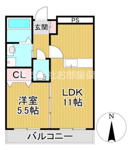 ブランドルフ(1LDK/4階)の間取り写真