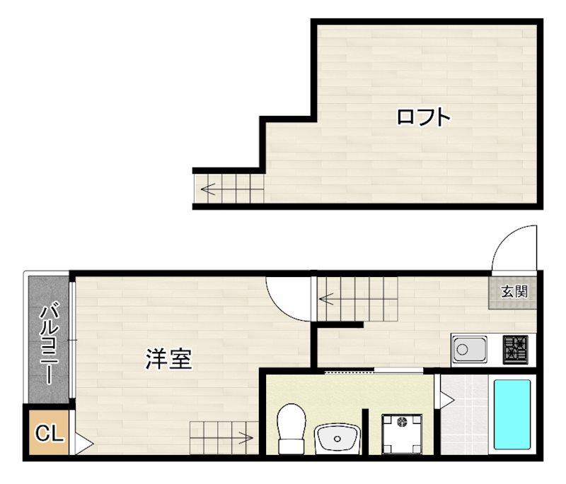 APARTMENT N SECOND(1K/1階)の間取り写真