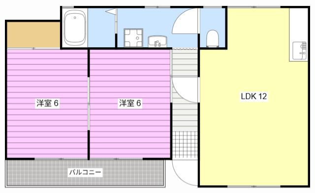 陽だまりのブルーファミリア (2LDK/1階)の間取り写真