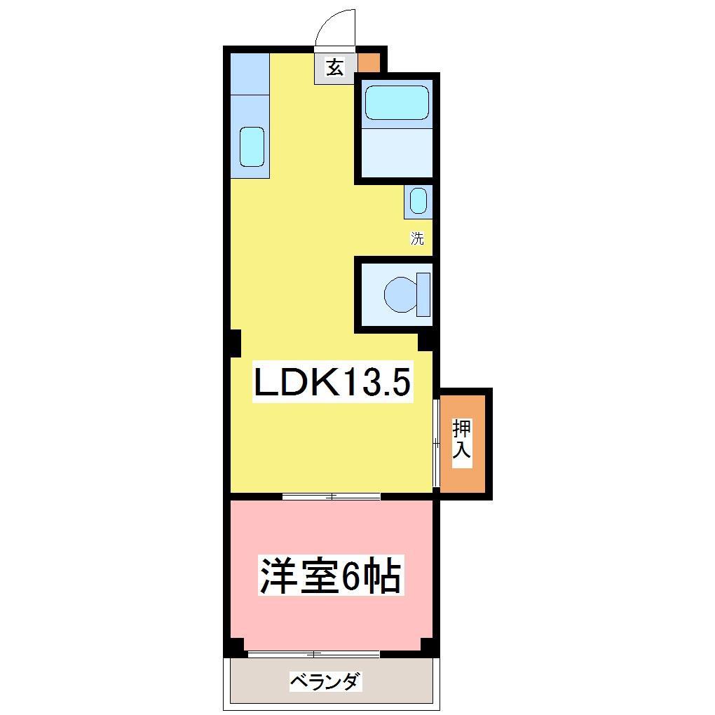 ダイワエステートビル(1LDK/3階)の間取り写真