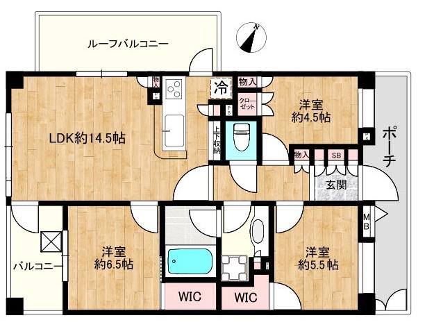 フェアロージュ文京弥生(3LDK/4階)の間取り写真