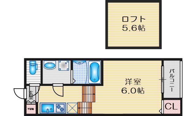 クレール・K・桜山(1SK/1階)の間取り写真