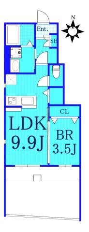 メアッツァ(1LDK/1階)の間取り写真