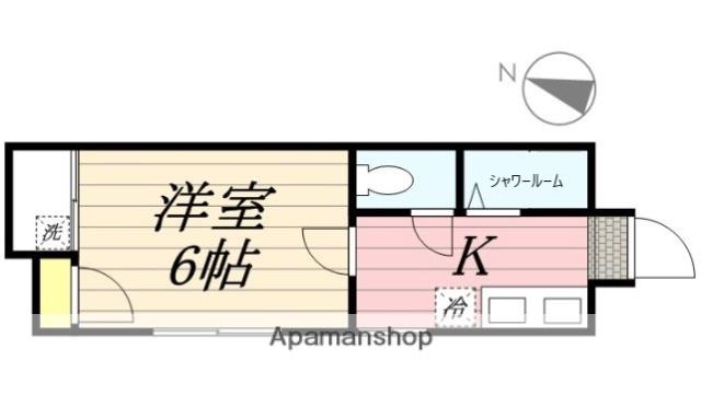 エレガンスハイツ警固(1K/1階)の間取り写真