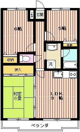 アークヒル久留米(3LDK/2階)の間取り写真