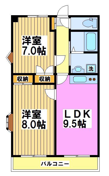 ECRU-II(2LDK/2階)の間取り写真