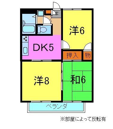 サンワード別府(3DK/3階)の間取り写真