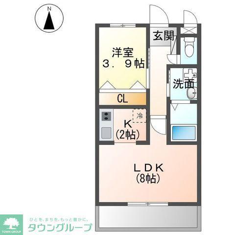 ガナドール(1LDK/2階)の間取り写真