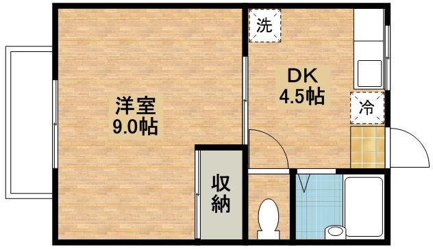 ミヤエールB(1DK/1階)の間取り写真