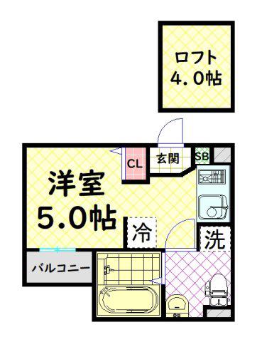 ロイヤルオーク湊(ワンルーム/2階)の間取り写真