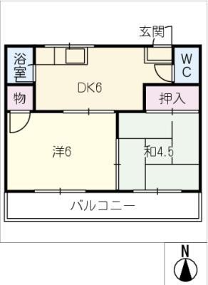 コーポ加藤(2DK/1階)の間取り写真