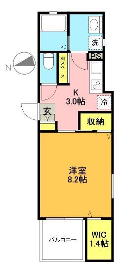 ソルーナ羽根木(1K/1階)の間取り写真