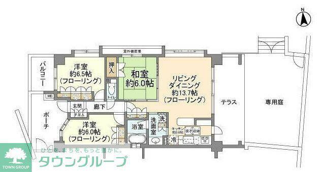 サンクタス菊名(3LDK/3階)の間取り写真