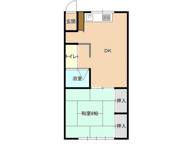 チャティハウス(1DK/2階)の間取り写真