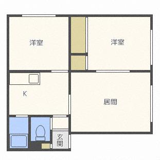 ボナンザ48(2LDK/1階)の間取り写真