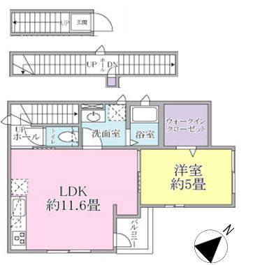 CHOUETTE武蔵小山(1LDK/3階)の間取り写真