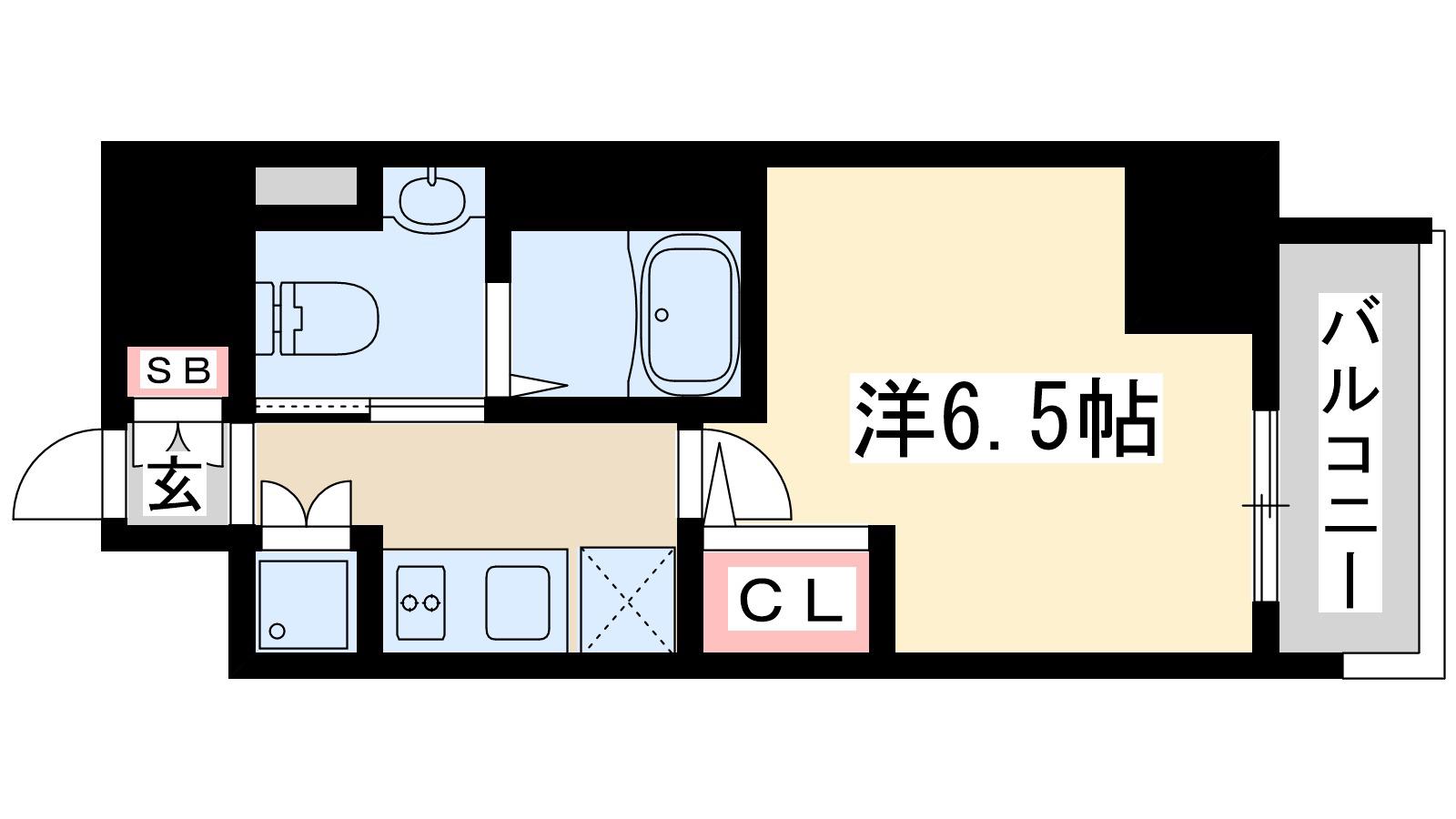 レジュールアッシュ北大阪グランドステージ(1K/5階)の間取り写真